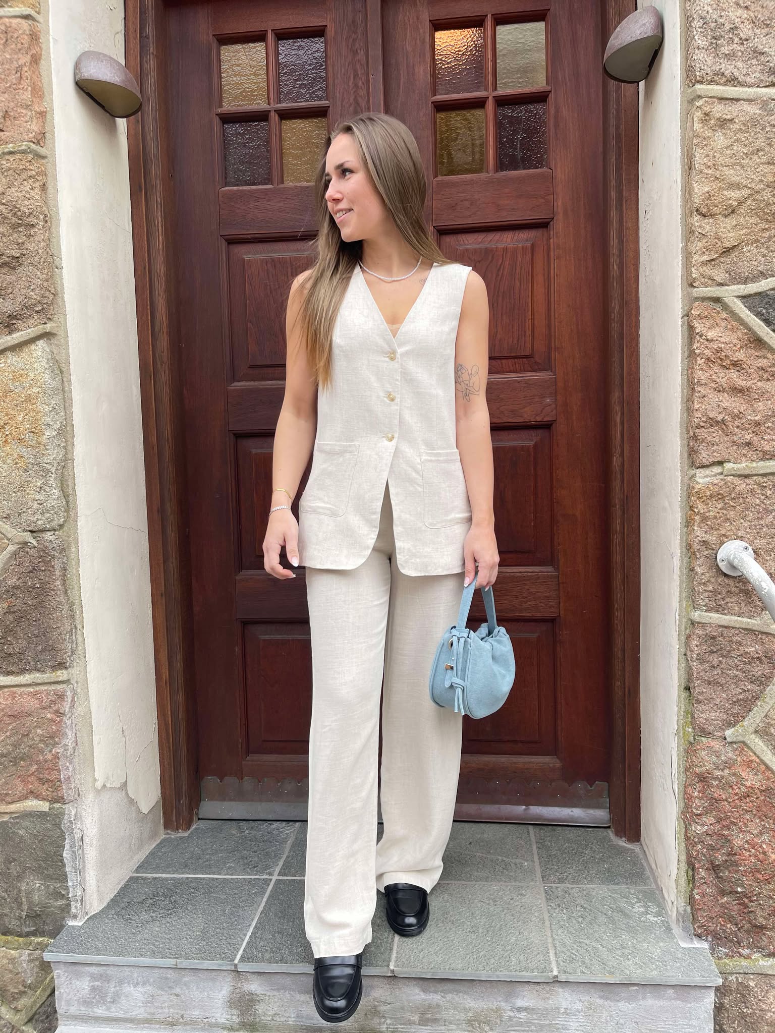 OBJSANNE Tailored Waistcoat - Sandshell